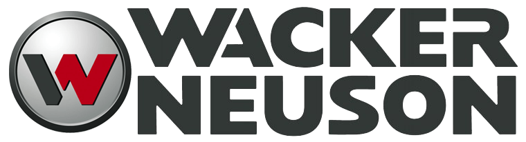 Logo Wacker Neuson avec un « W » rouge dans un cercle, texte en noir.