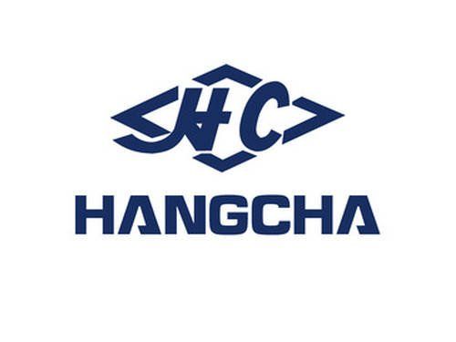 Logo Hangcha : lettrage bleu, « H », « C » et « Hangcha » stylisés à l’intérieur d’un motif en forme de losange.