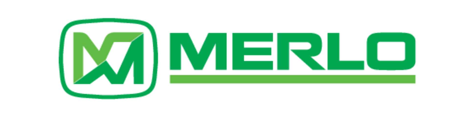 Logo vert avec les inscriptions « M » et « MERLO ».