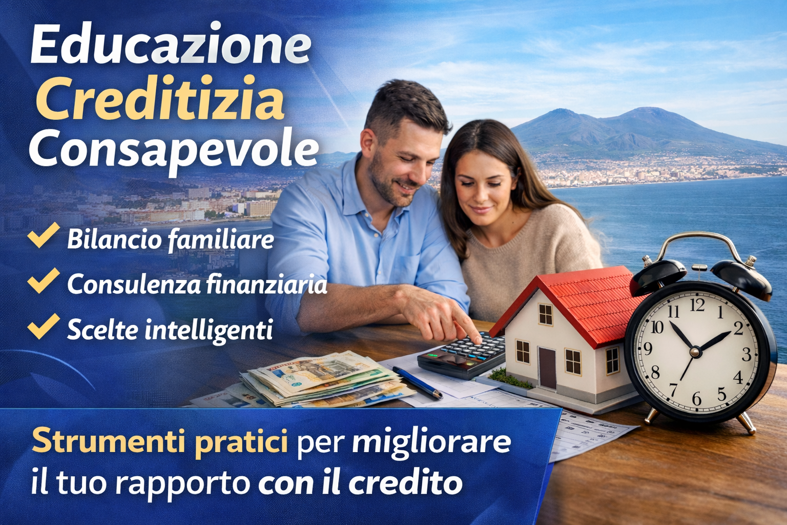 Coppia che analizza il bilancio familiare per migliorare la gestione del credito