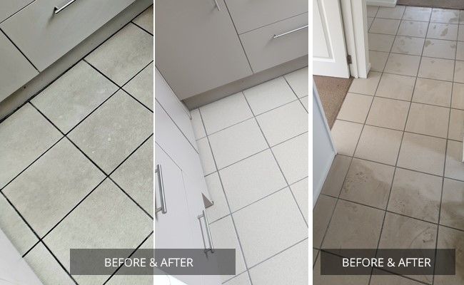 Tile cleaning before and after