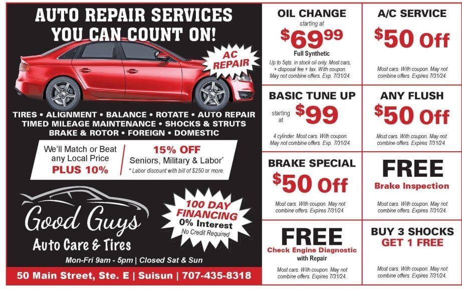 Specials Banner | Good Guys Auto Care & Tires