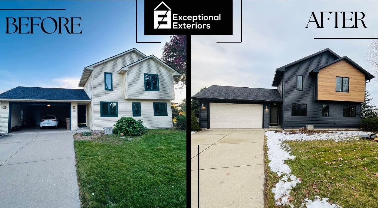 Side-by-side view of a house. 