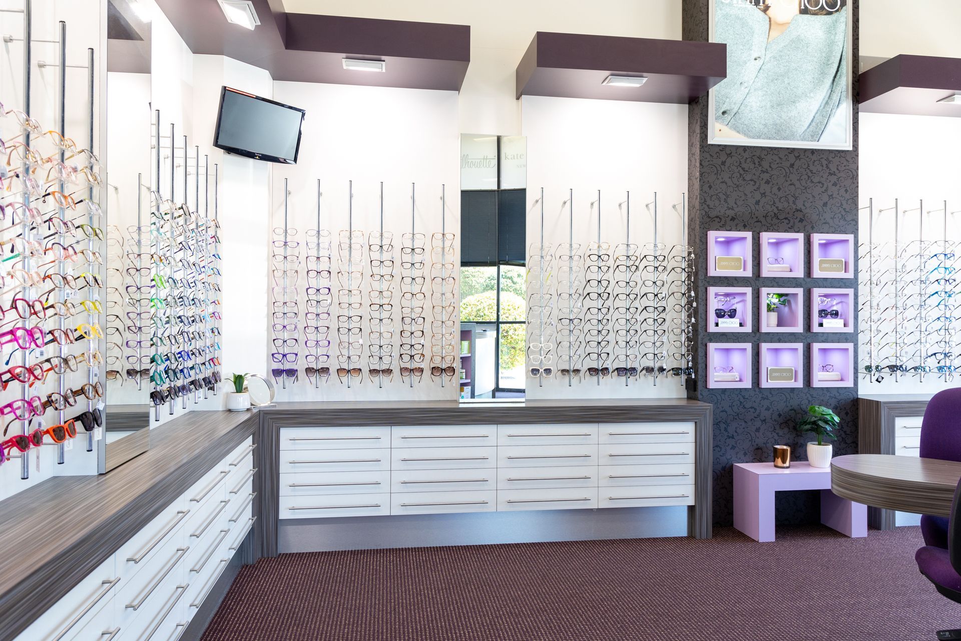 Different Types Of Glasses On Display In This Optical Shop — Central Coast Eyecare In Erina, NSW