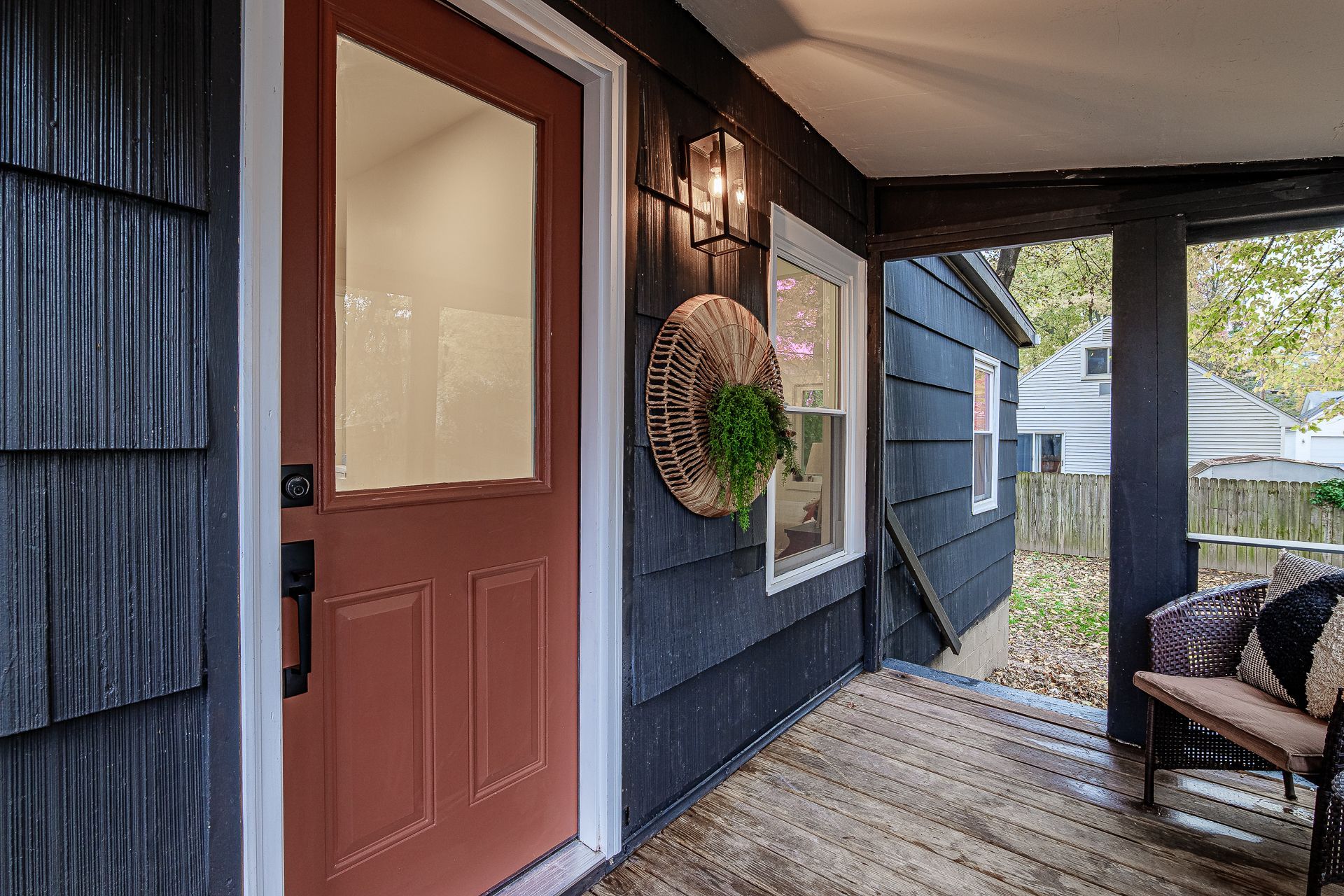There is a large island in the middle of the kitchen.