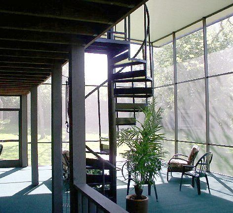 black metal spiral stair installed at a residence