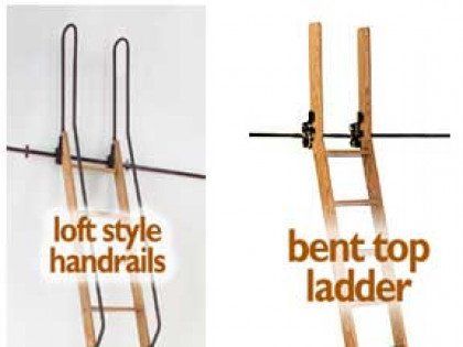 A picture of a loft style handrails and a bent top ladder