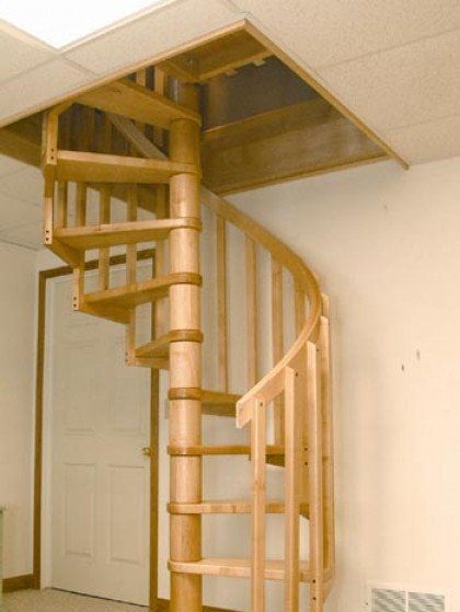 wood spiral stair