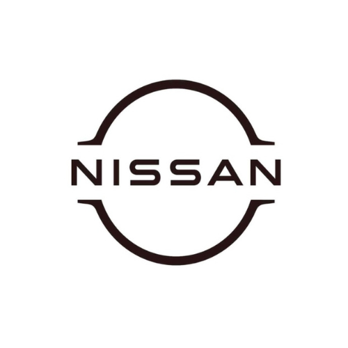 A black and white logo for nissan on a white background.