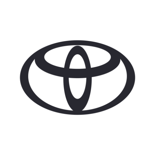 A black and white toyota logo on a white background.