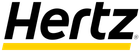 The hertz logo is black and yellow on a white background.