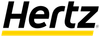 The hertz logo is black and yellow on a white background.