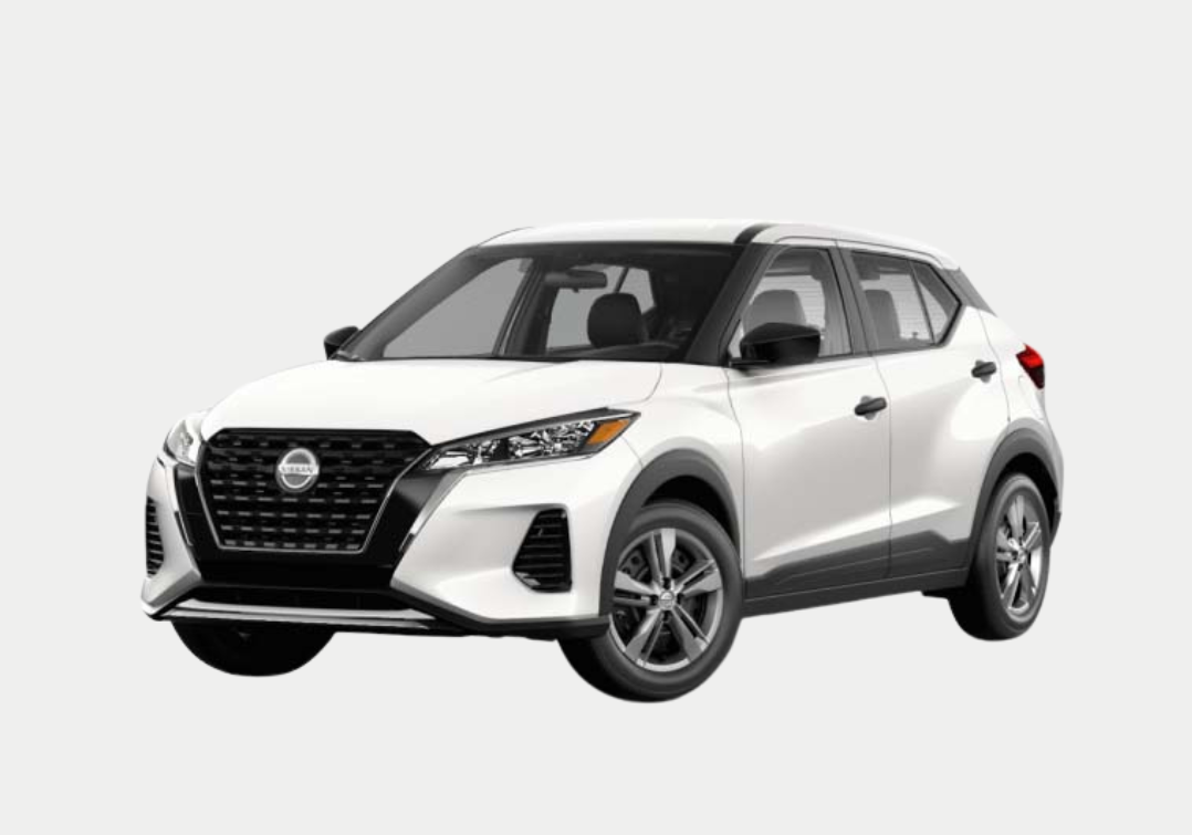 A white nissan kicks suv is shown on a white background.