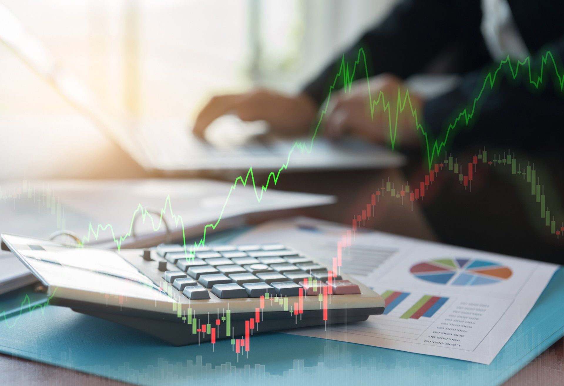 calculator and business report