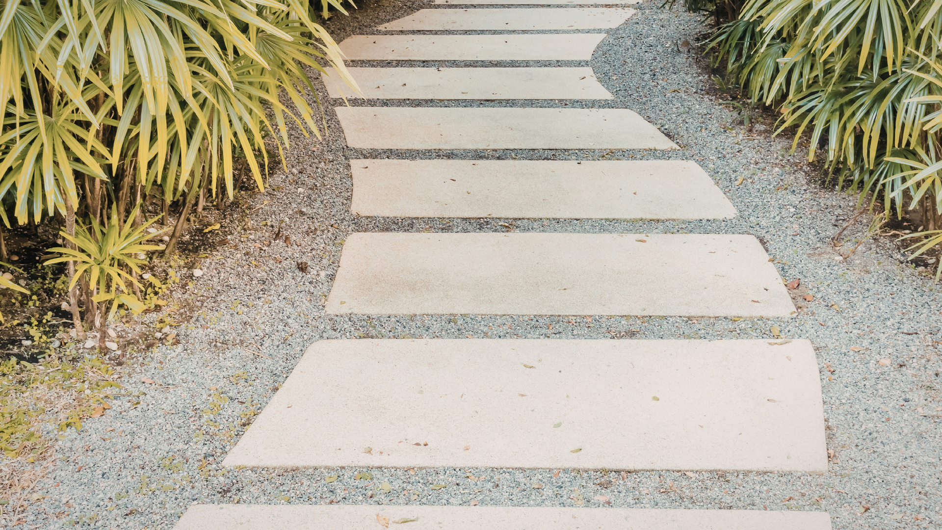 Concrete walkway leading to residential home entrance in Southern California