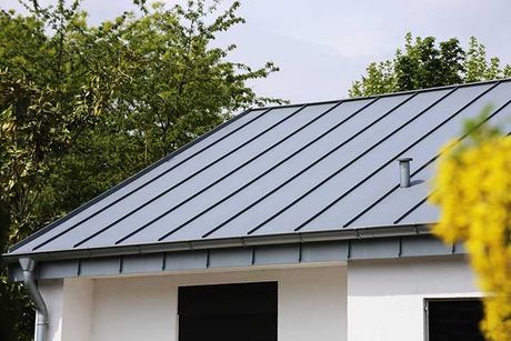 Metal standing seam roof on a residential home 
