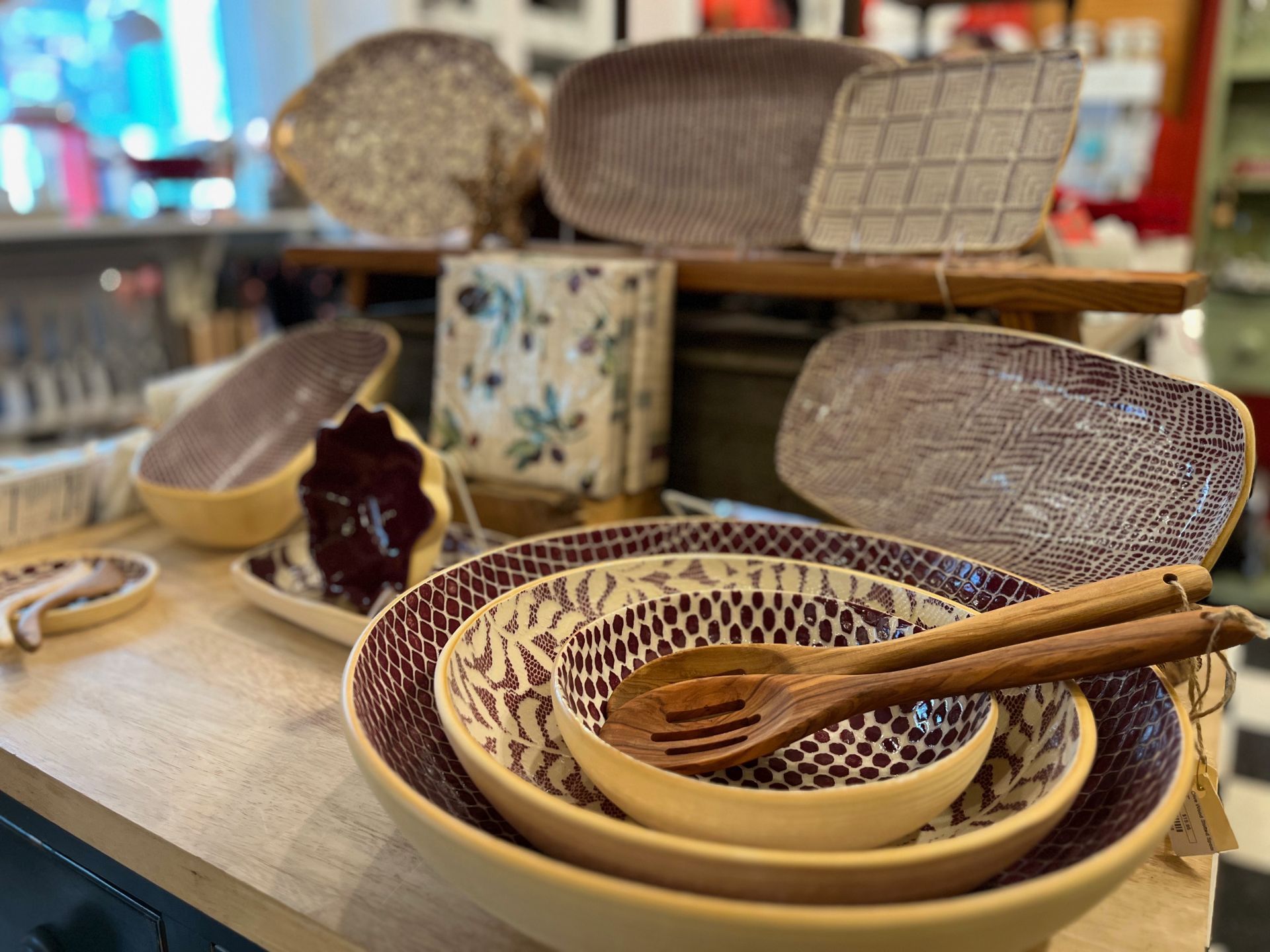 A table topped with a variety of bowls and utensils.