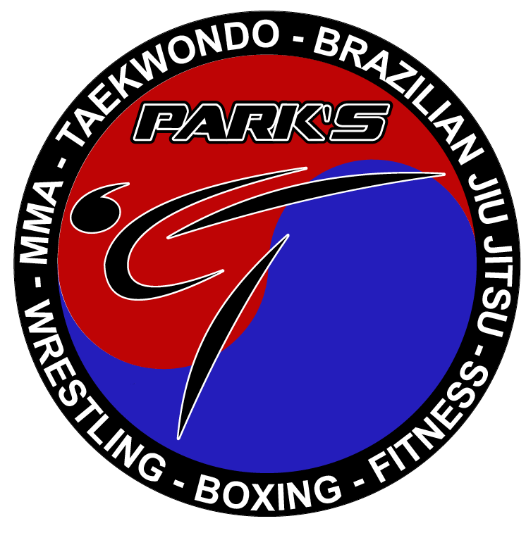 A logo for parks taekwondo brazilian jiu jitsu mma wrestling boxing fitness