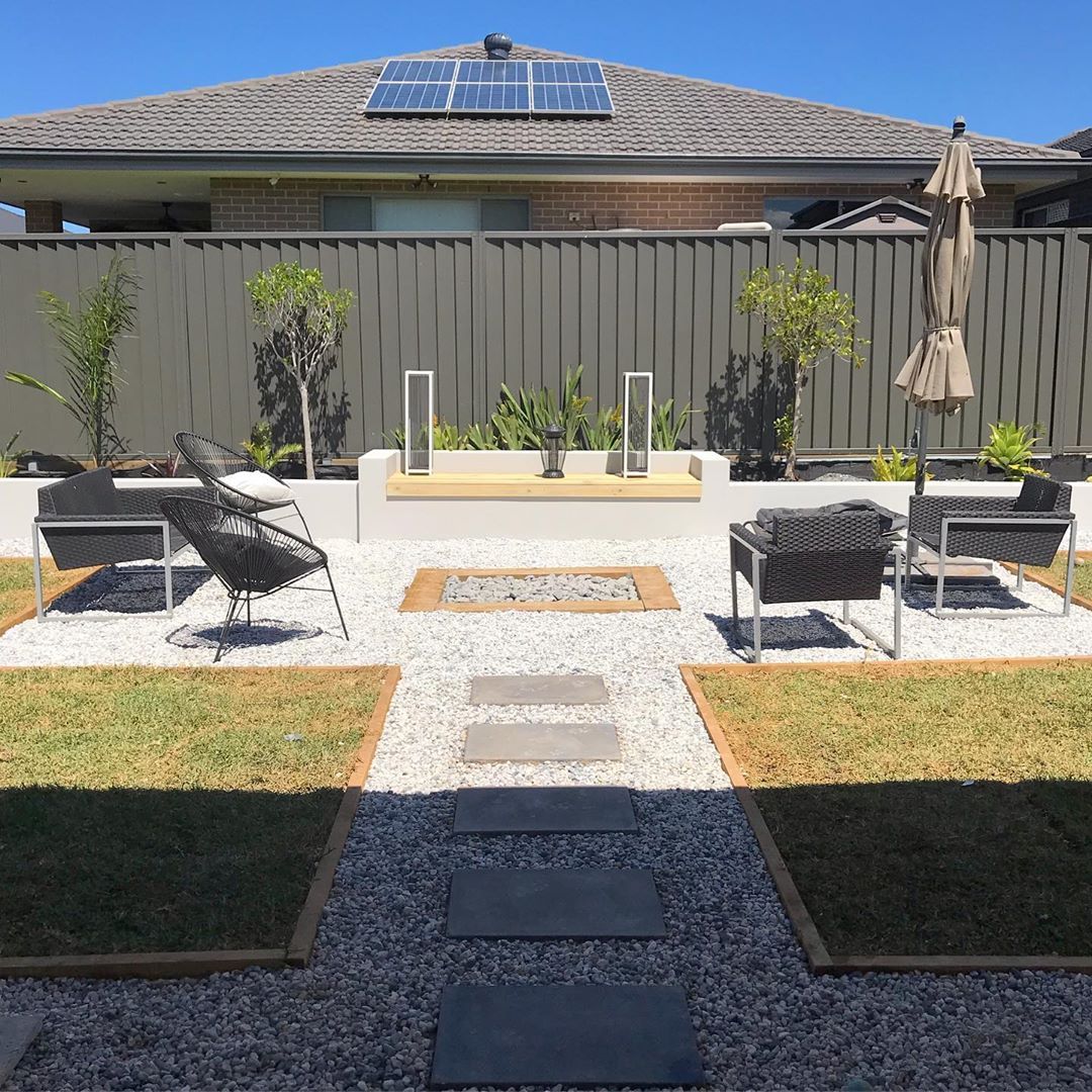 Oran Park locals landscape their front and back yards for their private home.