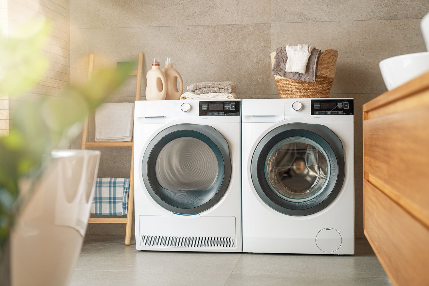 Washer and dryer in laundry room Washer and dryer in laundry room