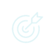 Target with an arrow at the center, in light blue.