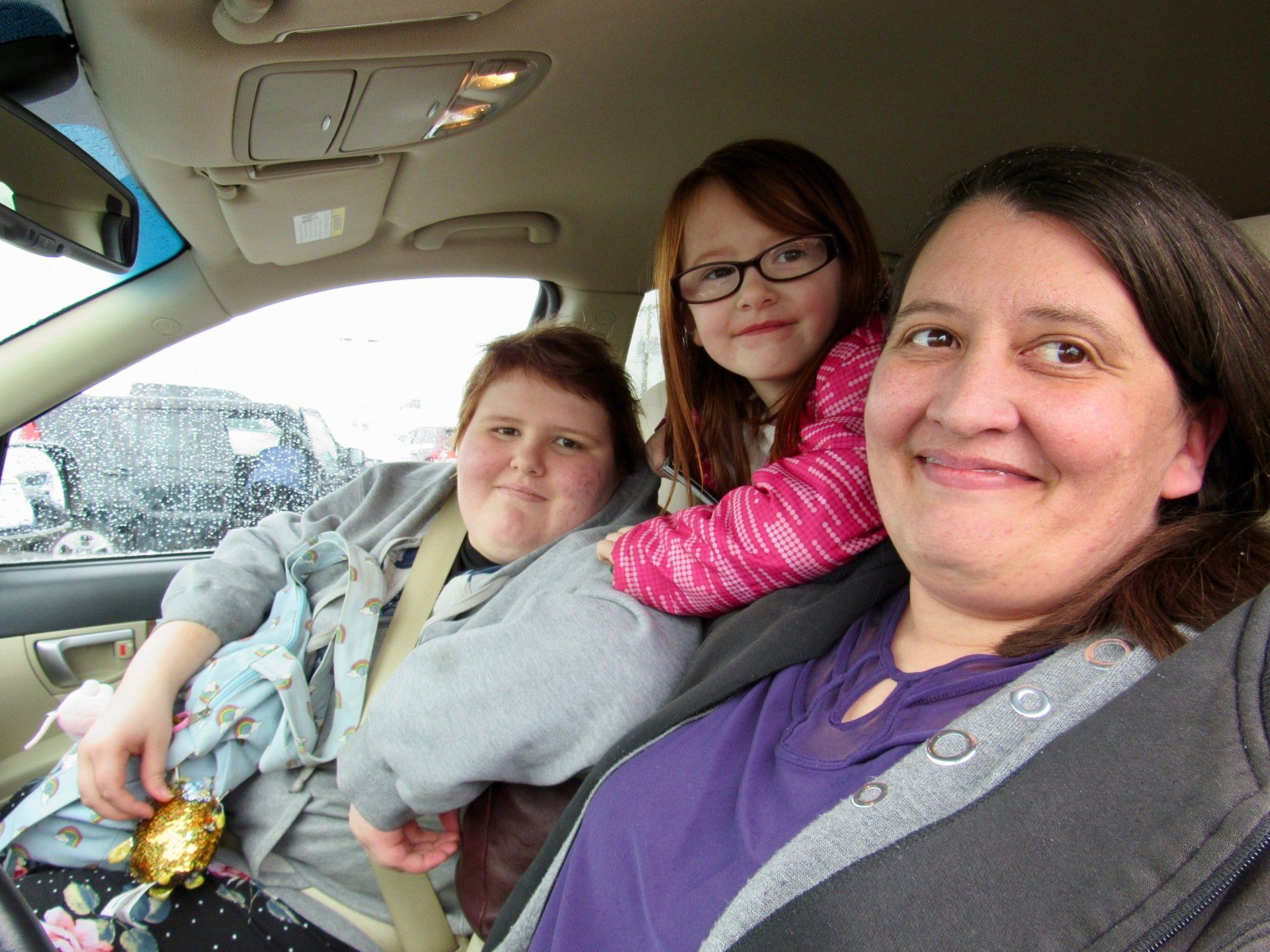 Reagan in the new car.