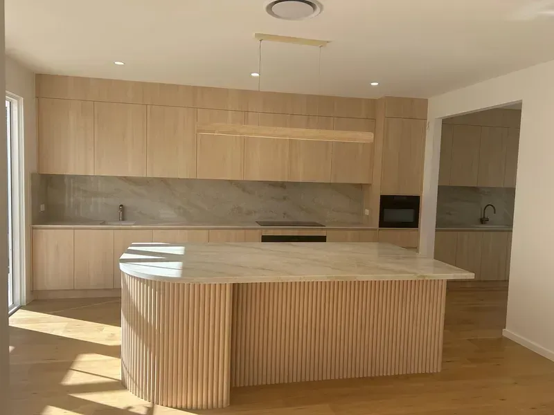 Light Wood Kitchen With Island  — JRB Joinery In Kew, NSW