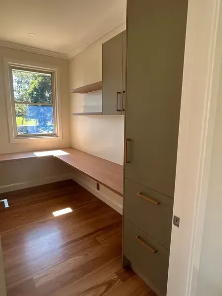 Office Space With a Built-in Wooden Desk  — JRB Joinery In Kew, NSW