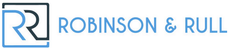 Robinson & Rull logo in blue with stylized RR icon
