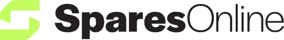 SparesOnline logo with green arrows and black text.