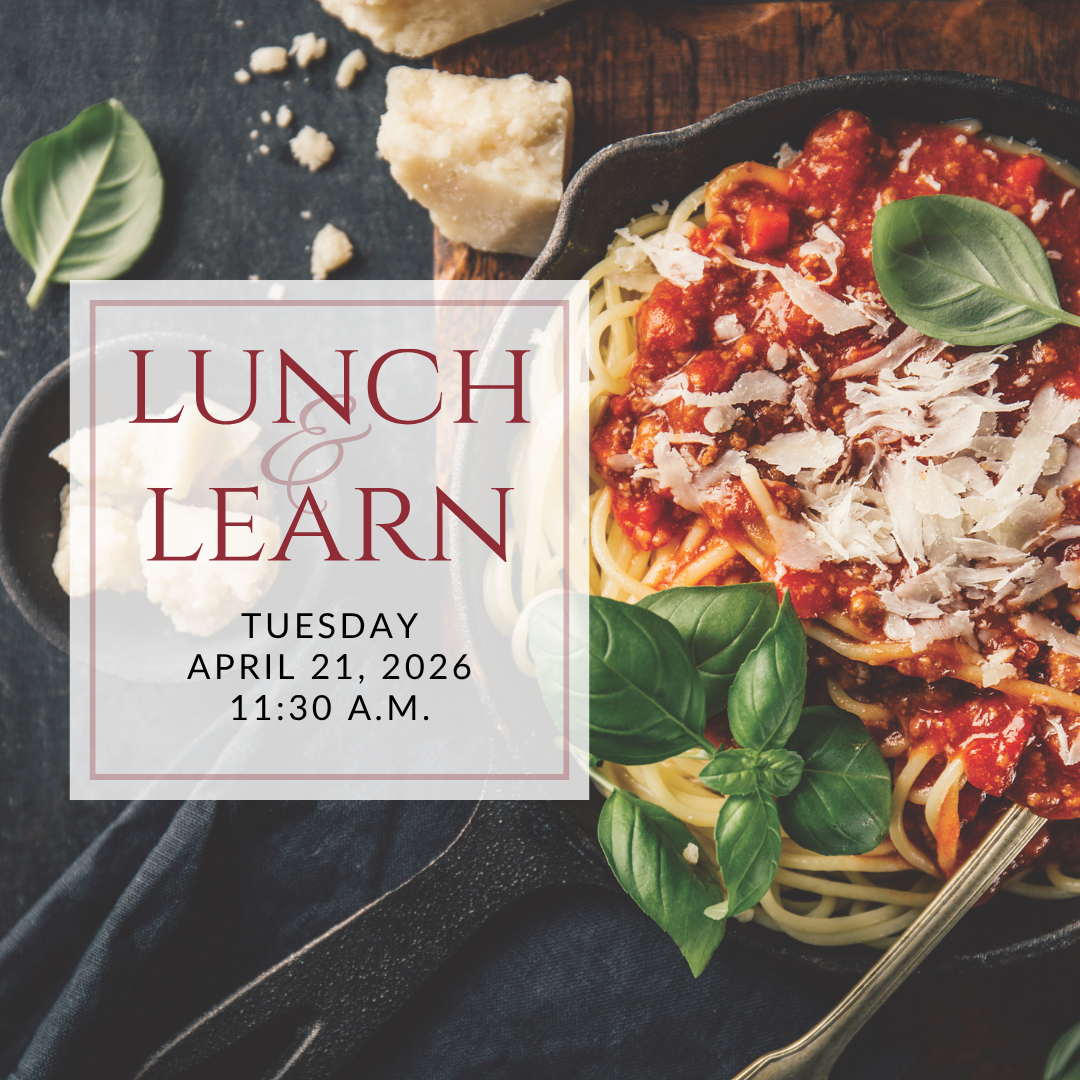 a plate of sandwiches on a table with the words lunch & learn on it