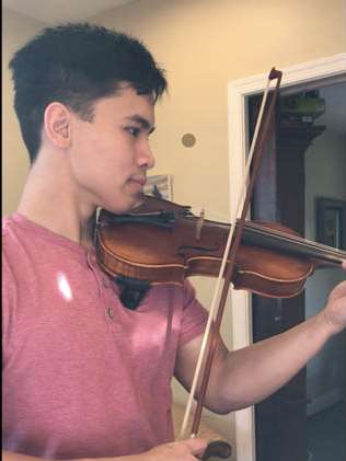 man playing violin