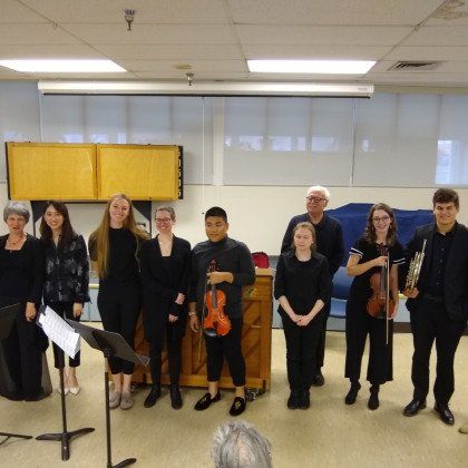 Accepting applause and thanks after performance at the Parkville Senior Center in Baltimore County