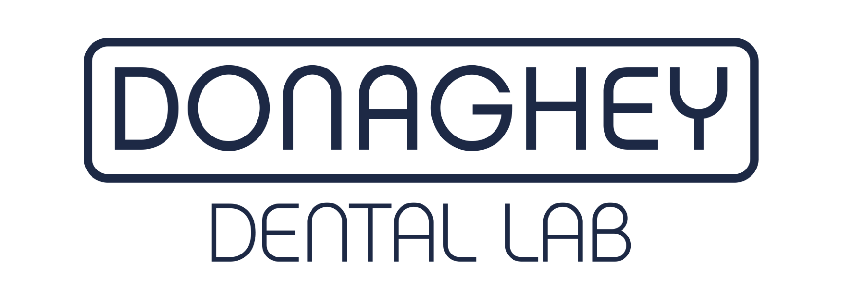 The logo for donaghey dental lab is shown on a white background.