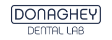 The logo for donaghey dental lab is shown on a white background.