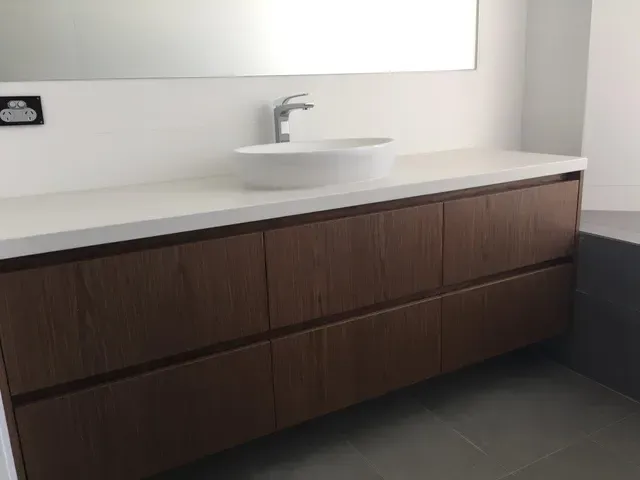 Bathroom Project Front View — East Bunbury, WA — Bunbury Designer Cabinets & Furniture