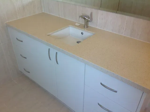 Marble Countertop In The Bathroom — East Bunbury, WA — Bunbury Designer Cabinets & Furniture