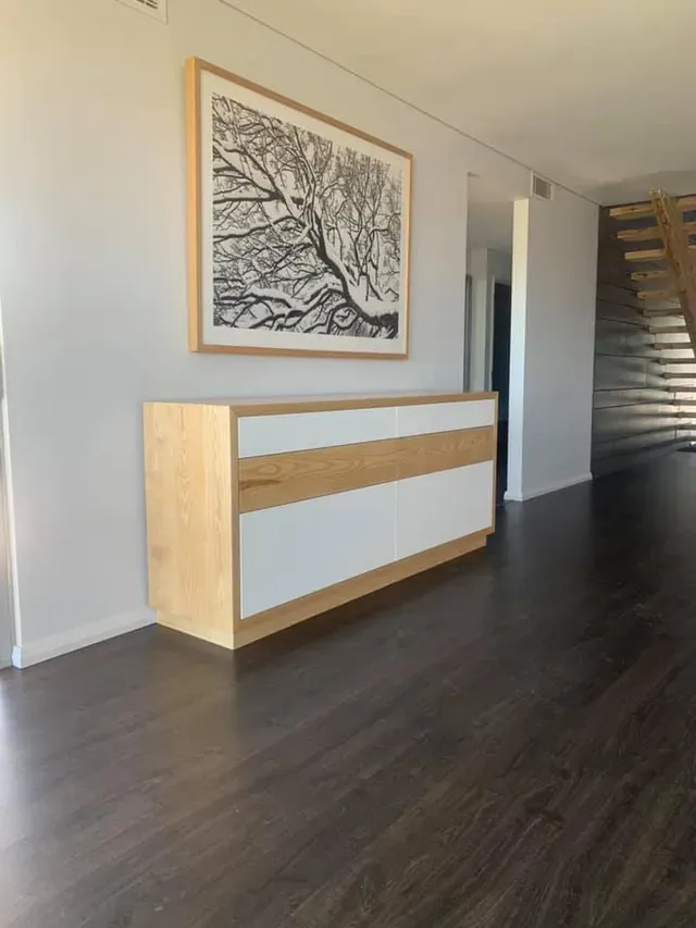 Drawer Made Of Wood With White Stripes — East Bunbury, WA — Bunbury Designer Cabinets & Furniture