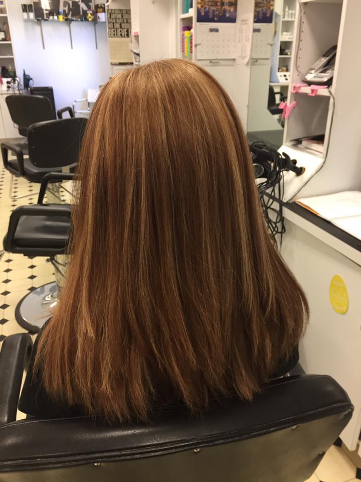 Hair Straightening — Woman Having a Treatment in West Frankfort, IL