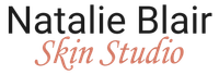 A logo for Natalie Blair Skin Studio is shown on a white background.