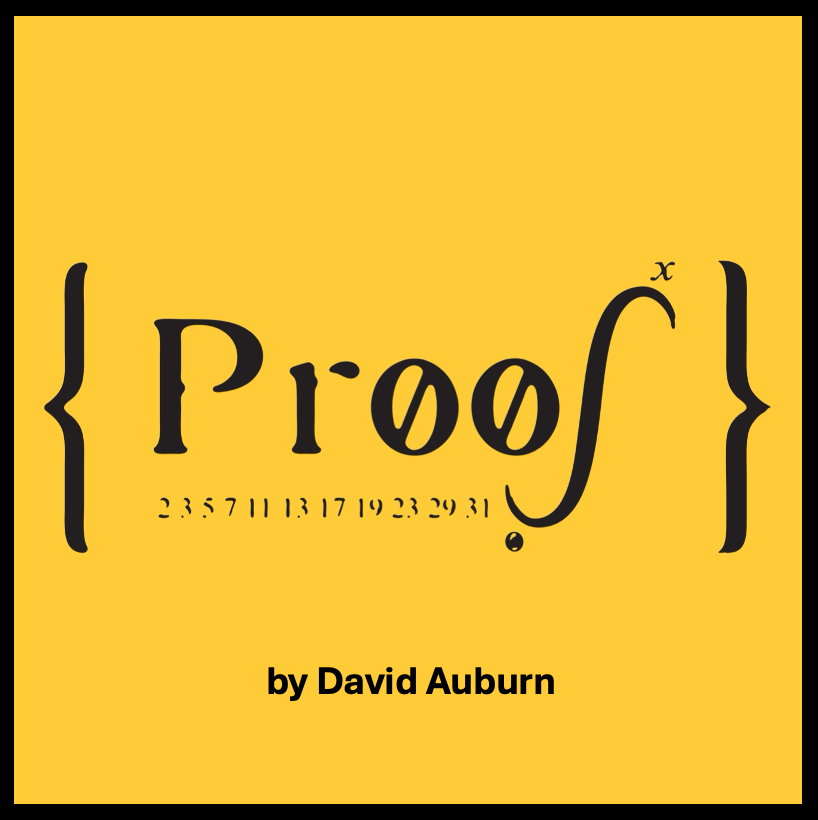 Proof by david auburn is written on a yellow background