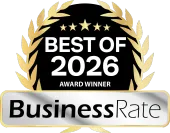 A BusinessRate Top 3 2026 award plaque for The Pointe at Five Oaks apartment complex in Lebanon, Tennessee.