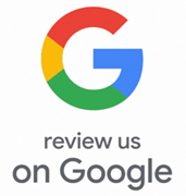 A google logo that says `` review us on google ''.