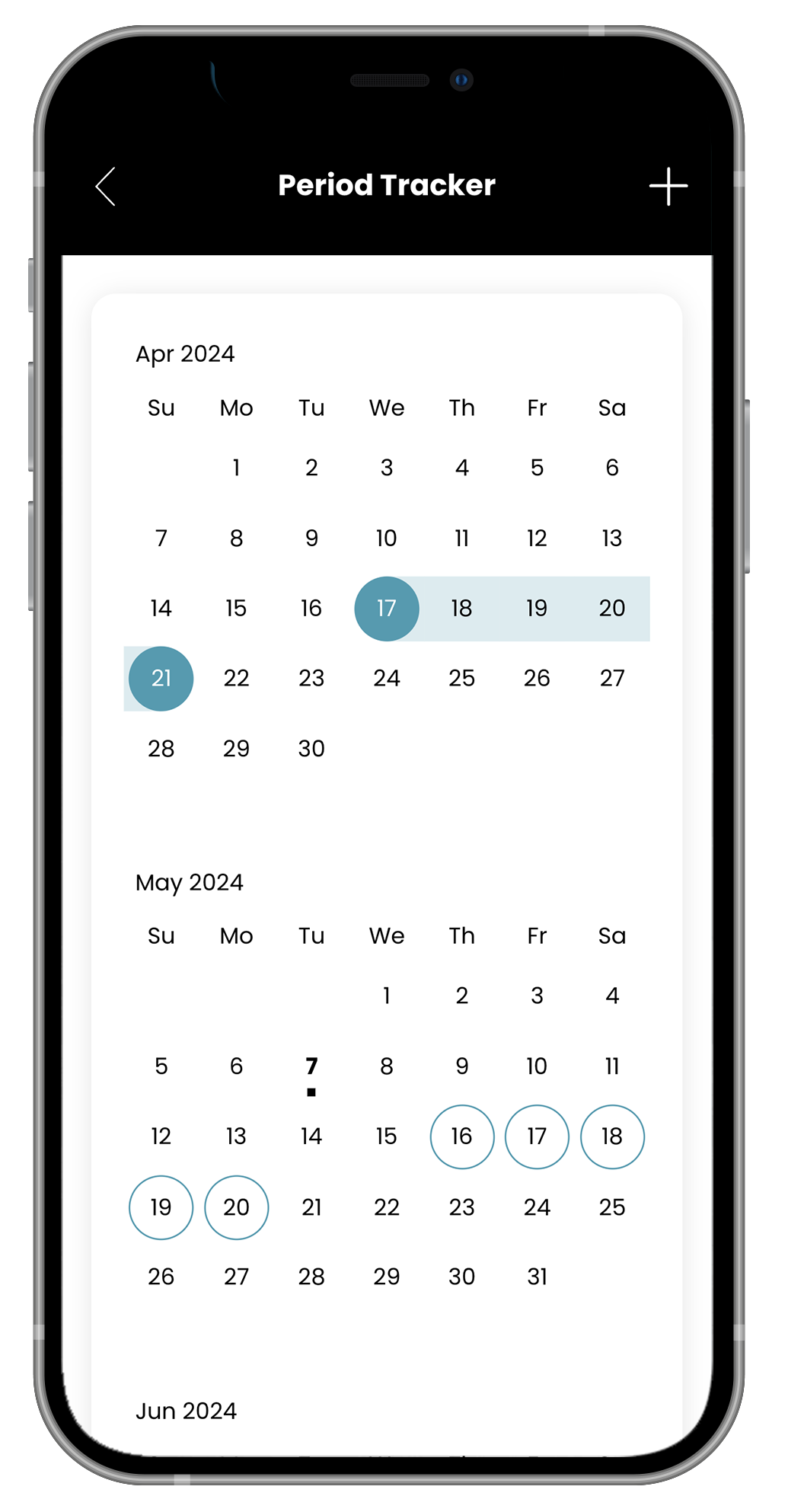 A cell phone with a calendar on the screen.
