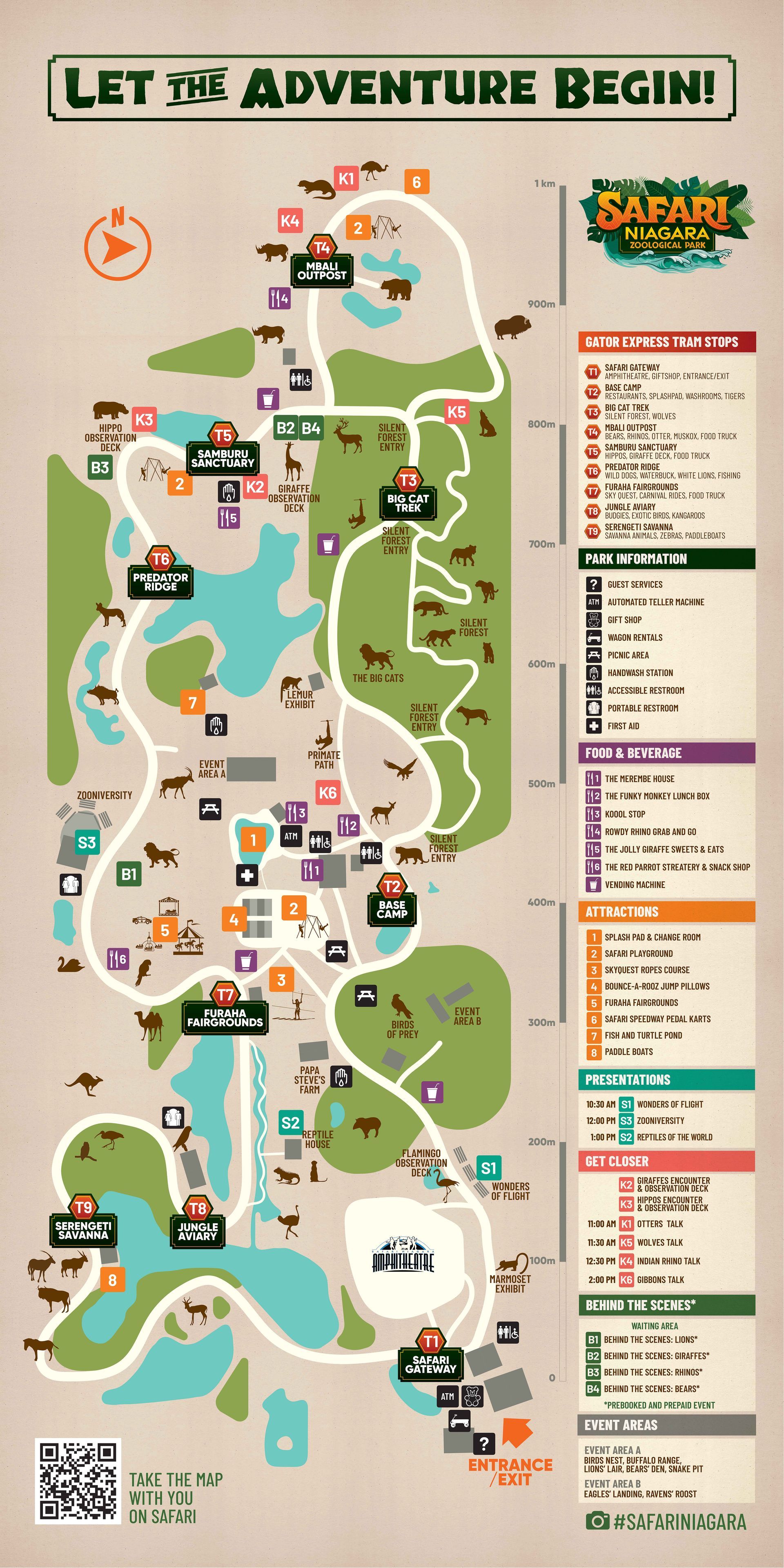 safari niagara interactive map detailing the niagara safari park