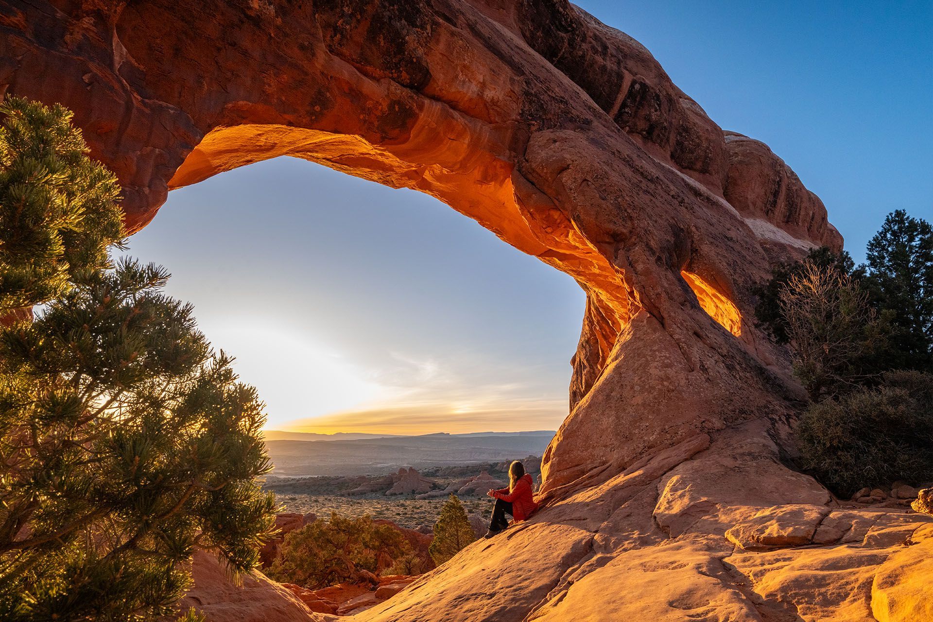 Partition Arch in Arches National park in the Summer.