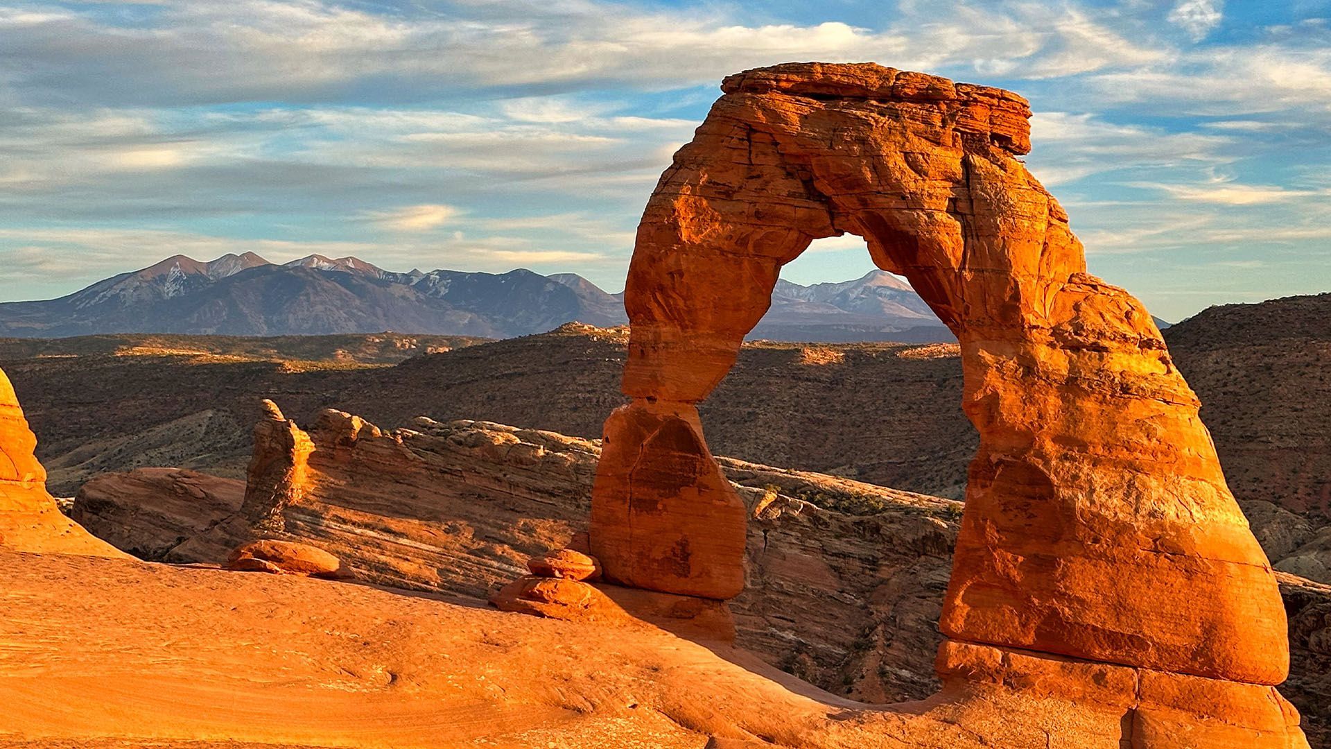 Delicate Arch at sunset in Arches National Park