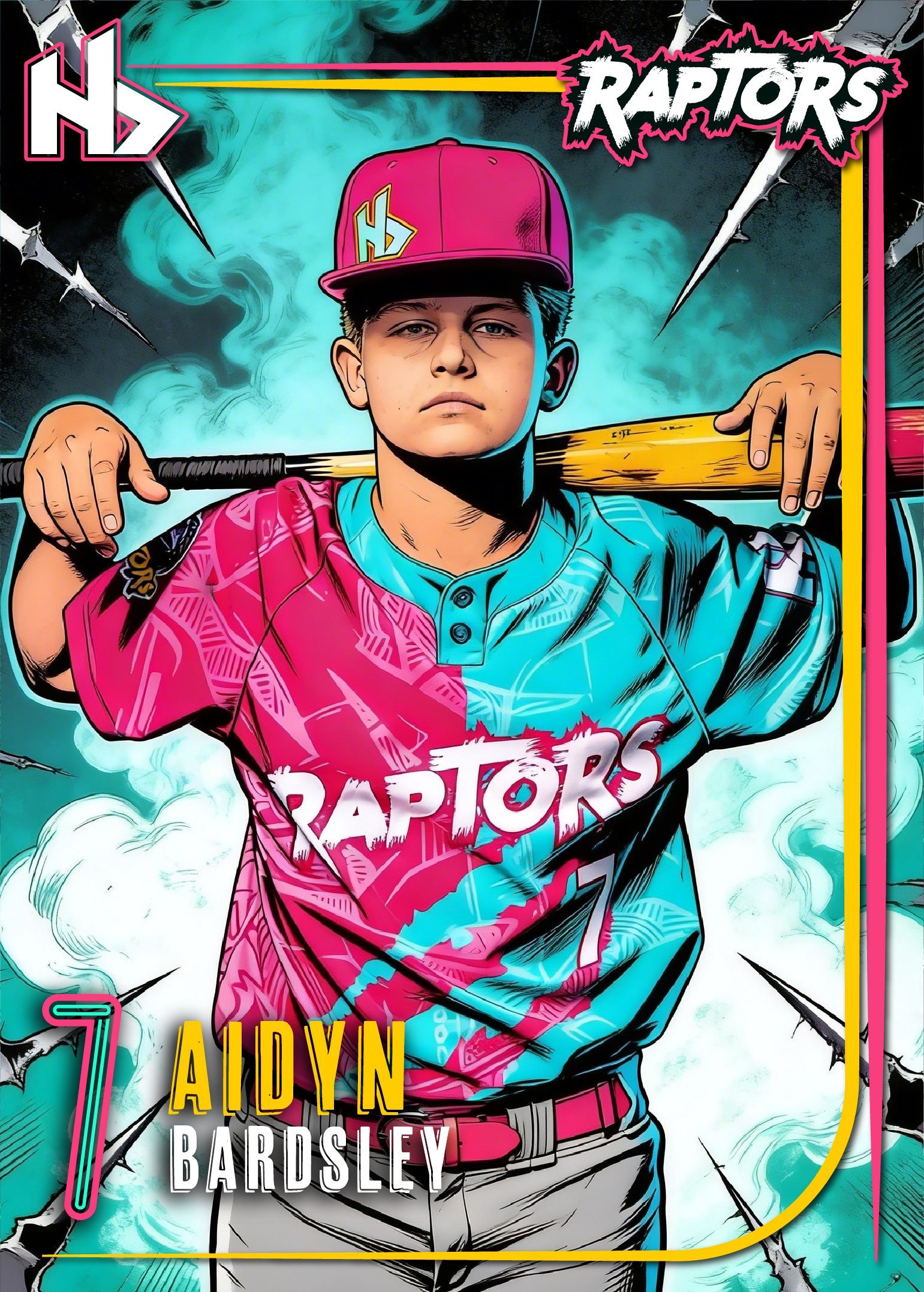 Aidyn Bardsley, #7 of the Hurricane Raptors.