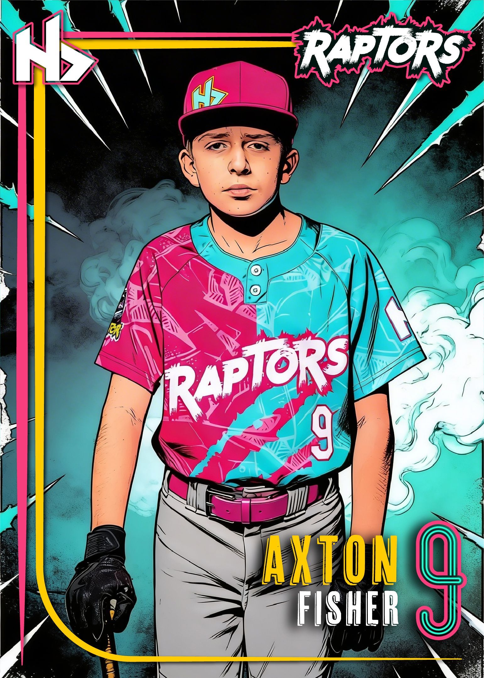 Axton Fisher, #9 of the Hurricane Raptors.