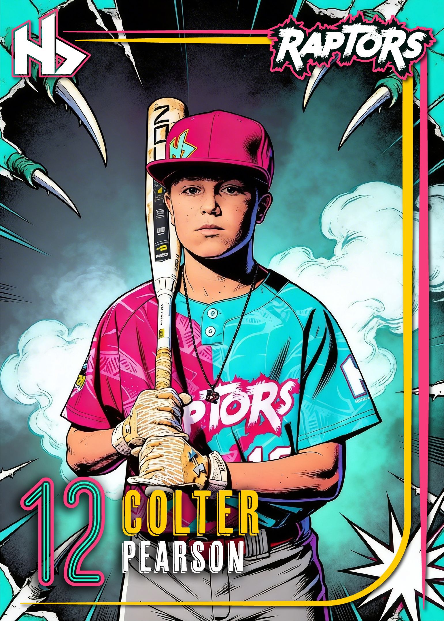 Colter Pearson, #12 of the Hurricane Raptors.